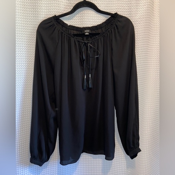 Women’s RUDSAK flowy semi sheer black blouse size medium‎ - Picture 2 of 14